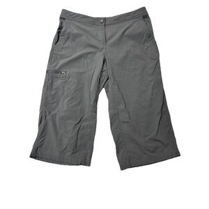 LL Bean Pants Womens 6 Gray Water Repellent Comfort Trail Crop Capri Hiking